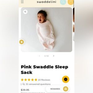 Pink Swaddelini Sleep Sack in Size Small (6-12 pounds)